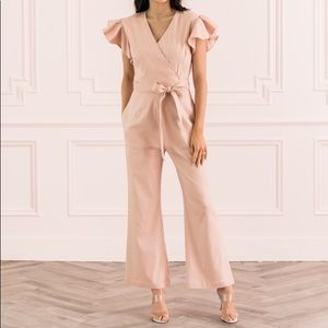 Rachel parcel ruffle sleeve jumpsuit